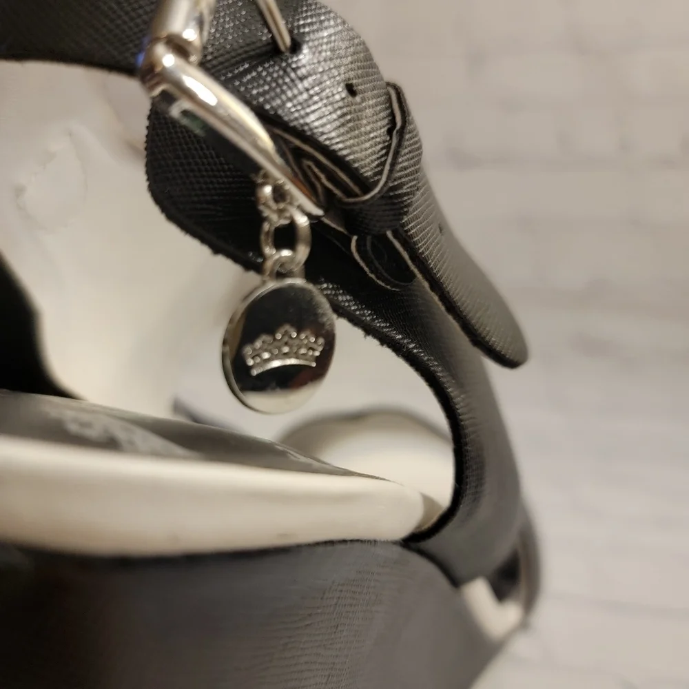 Juicy Couture Black and White Wedge Heeled Sandles Size 10